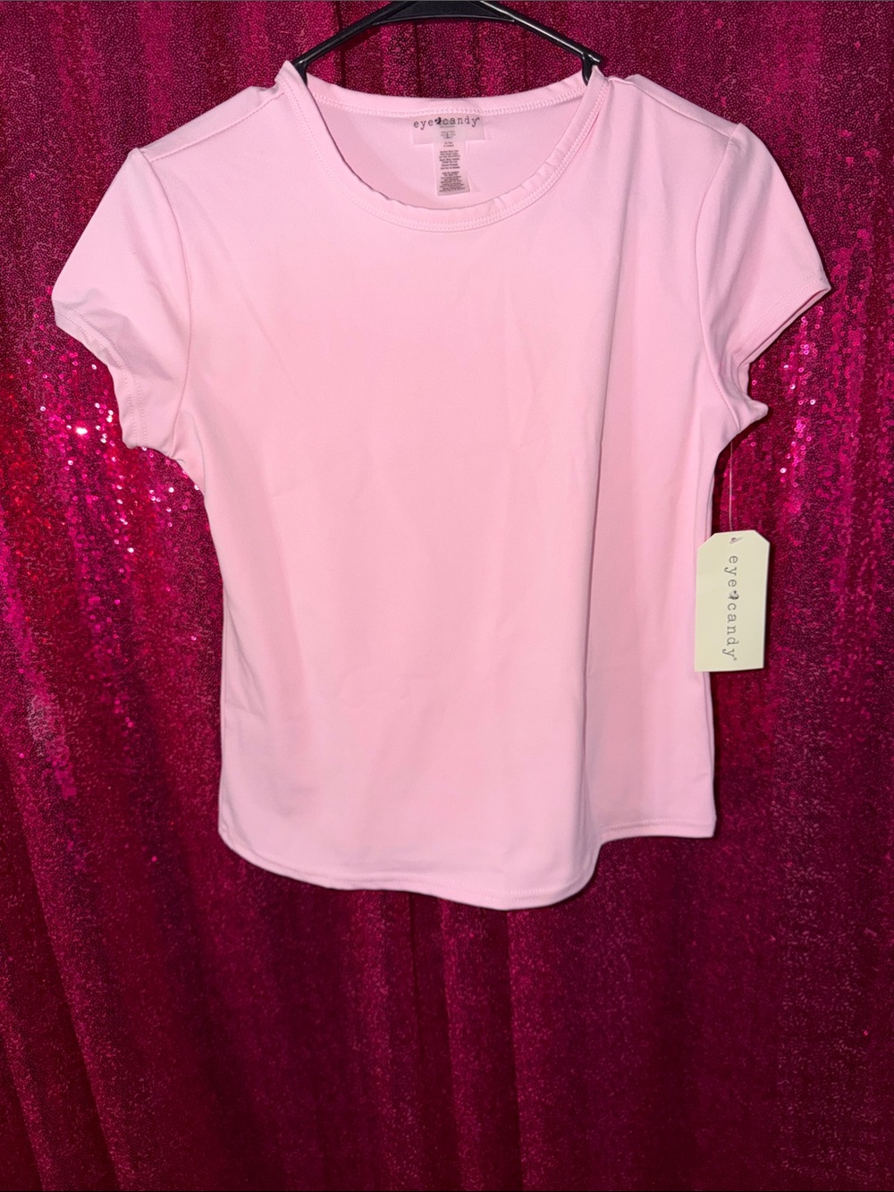 Eye Candy Light Pink Crewneck Crop Top